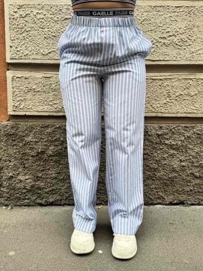 Gaelle Paris - Pantalone in popeline bastonetto con banda logata - GAABW03912