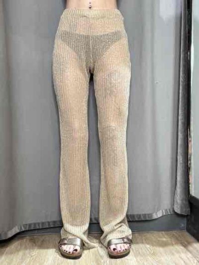 4Giveness - Pantaloni zampa trasparent soft - 125WCUPT5219 - Sabbia