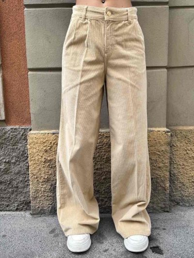 Fracomina - Pantalone flare in velluto - FP25WV3016W56701-L20 - Biscotto