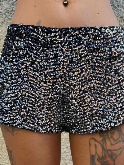 Gaelle Paris - Culotte in tessuto paillettes - GAABW08026 - Nero