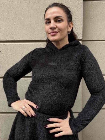 Disclaimer - Maglia donna con cappuccio in maglia - 25IDS55269 - Nero