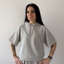 Hinnominate - Felpa lurex cappuccio a mezza manica - HMABW02449 - Grigio melange