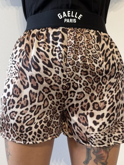 Gaelle Paris - Short morbido in raso stampato maculato con elastico - GAABW09299 - Maculato
