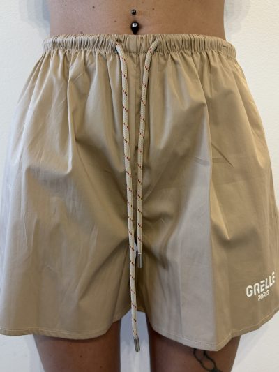 Gaelle Paris - Short in cotone con coulisse laccio trekking - GAABW09749 - Safari