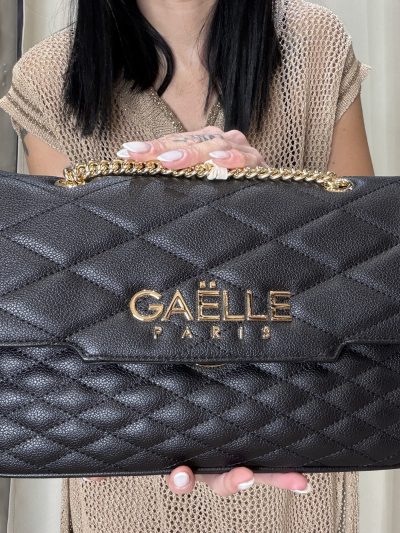 Gaelle Paris - Maxi shoulder strap metal logo - GAACW03079 - Nero