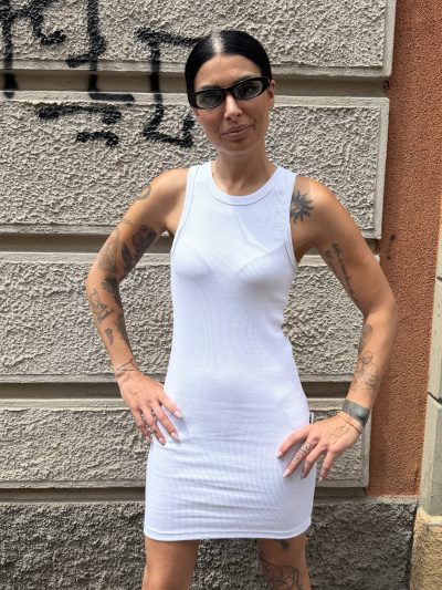 Berna - Abito corto costina - W 263172-2 - Bianco