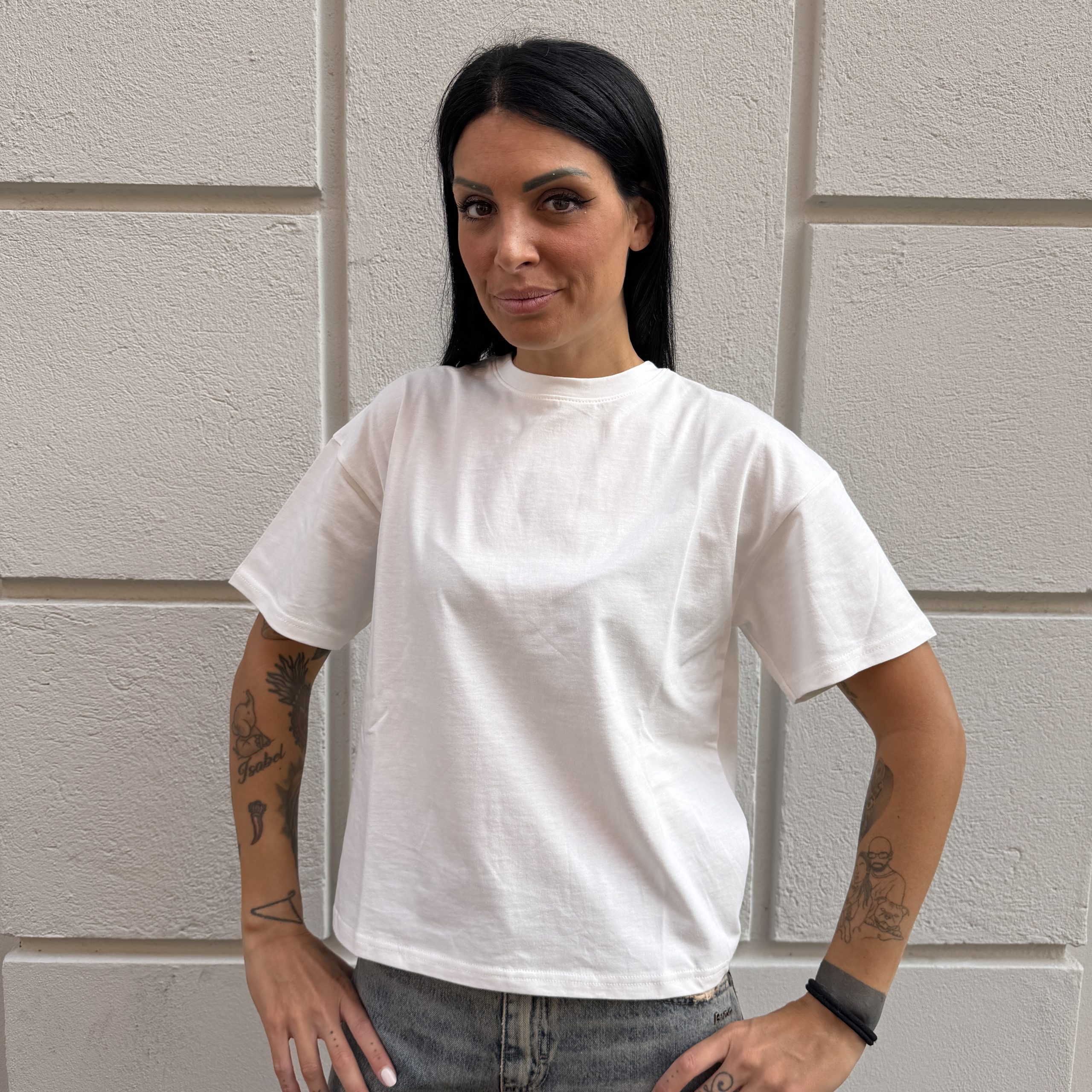 Berna - T-shirt stampa "Life is better" - W 264146-128 - Panna - immagine 2