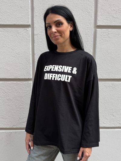 Berna - T-shirt over M/L stampa "Expensive" - W 264138-1 - Nero
