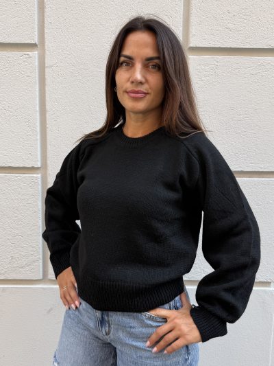 Hinnominate - Maglia paricollo corta con dettaglio manica - HMABW03007 - Nero