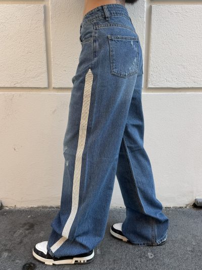 Odi et amo - Denim Clarissa banda strass - AEOD0072 - Azzurro