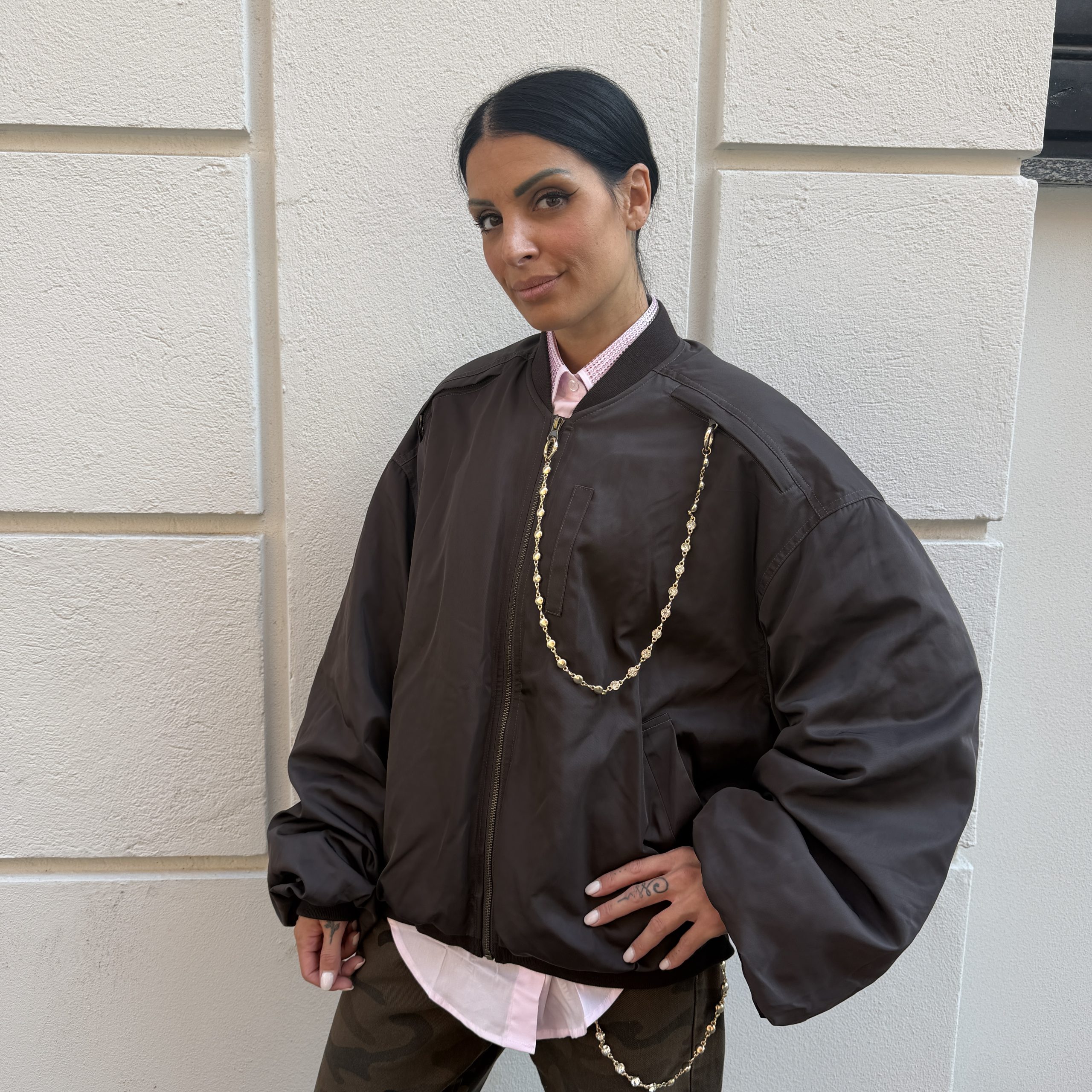 Odi et amo - Bomber oversize - AEOD0037 - Marrone
