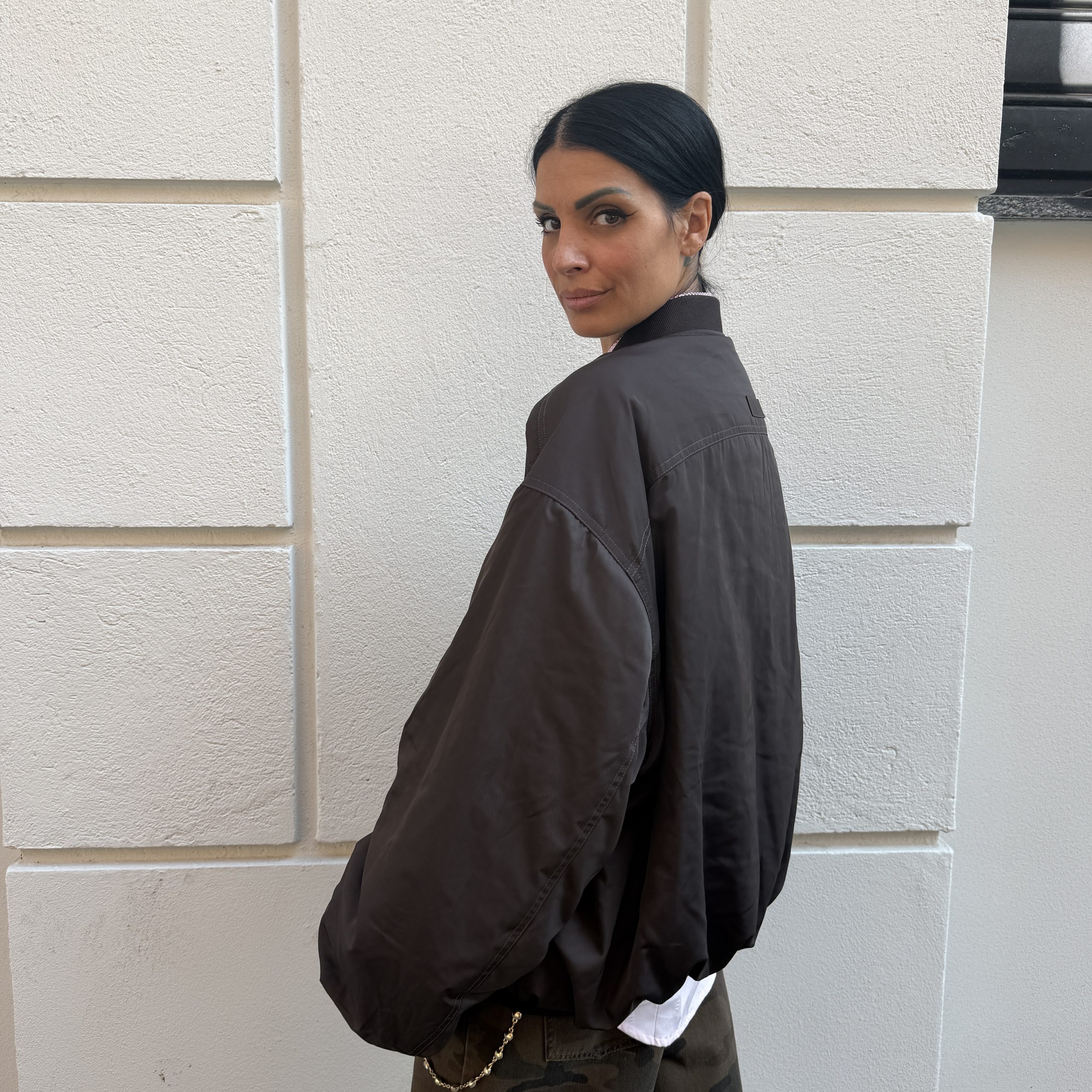 Odi et amo - Bomber oversize - AEOD0037 - Marrone - immagine 2