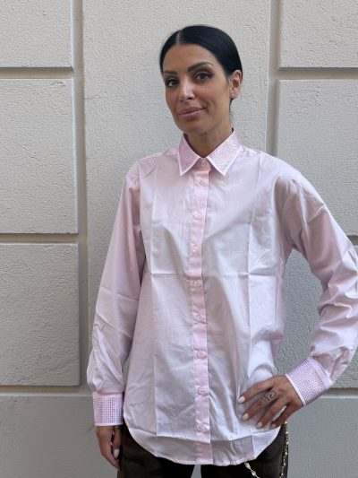 Odi et amo - Camicia over strass - AEOD0083 - Rosa