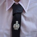 Odi et amo - Cravatta raso pois gioiello - AEOD0132 - Pois