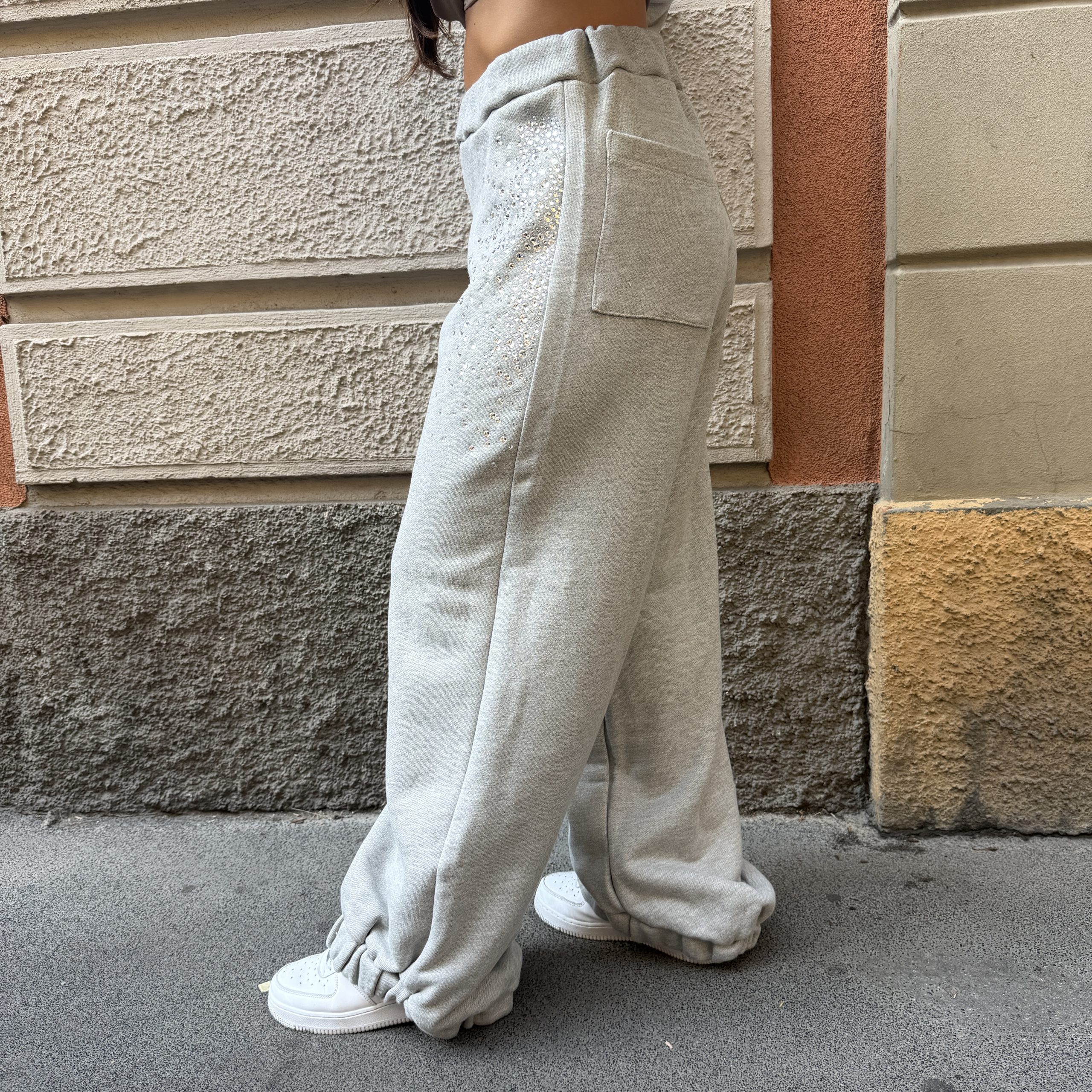 Odi et amo - Pantalone felpa strass - AEOD0076 - Grigio - immagine 2