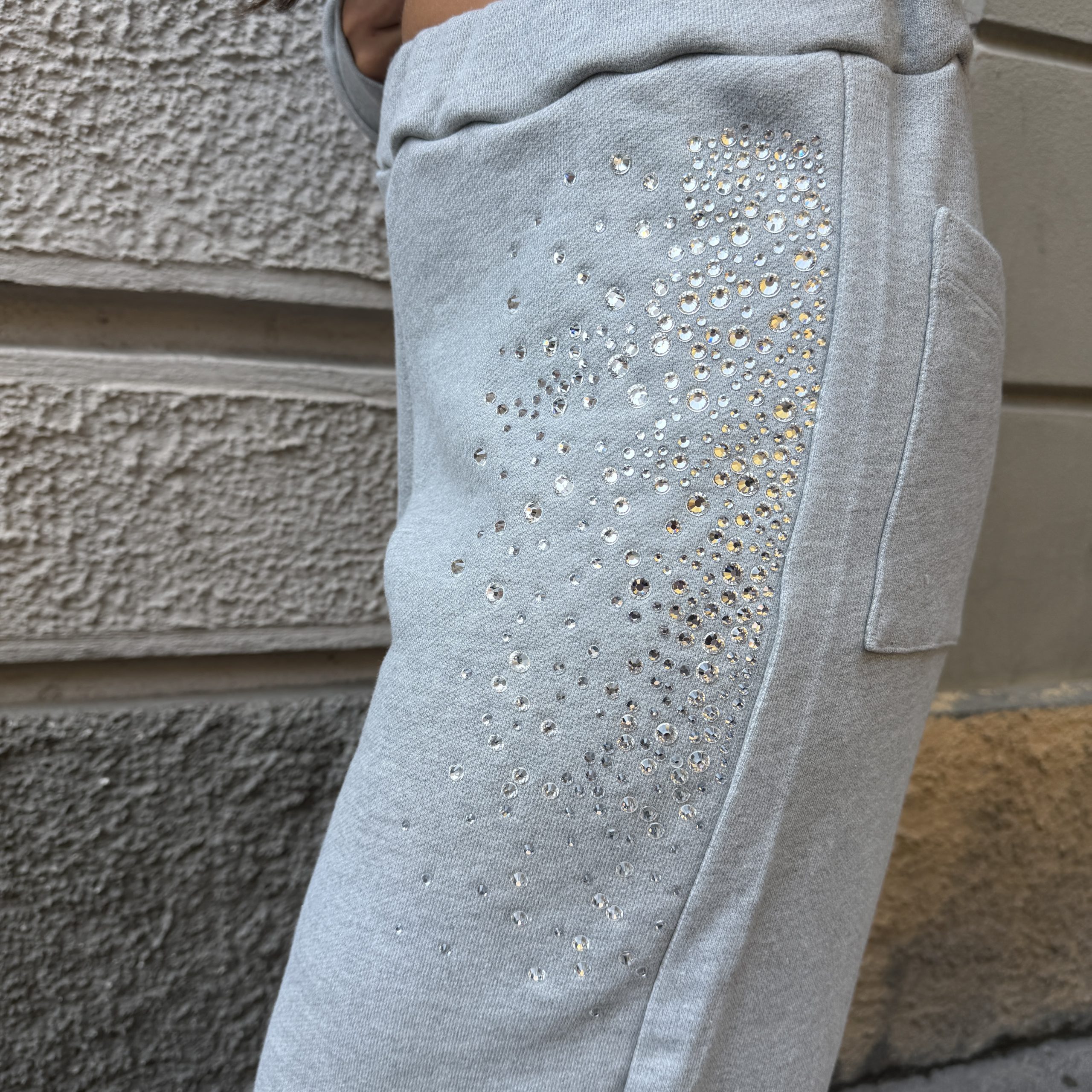 Odi et amo - Pantalone felpa strass - AEOD0076 - Grigio - immagine 4