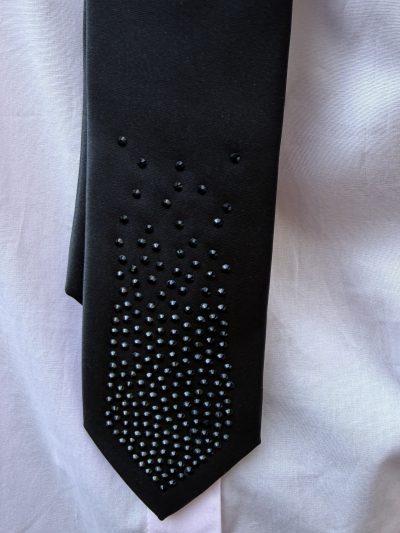 Odi et amo - Cravatta raso strass - AEOD0130 - Nero