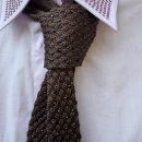 Odi et amo - Cravatta nido d'ape full strass - AEOD0130 - Marrone