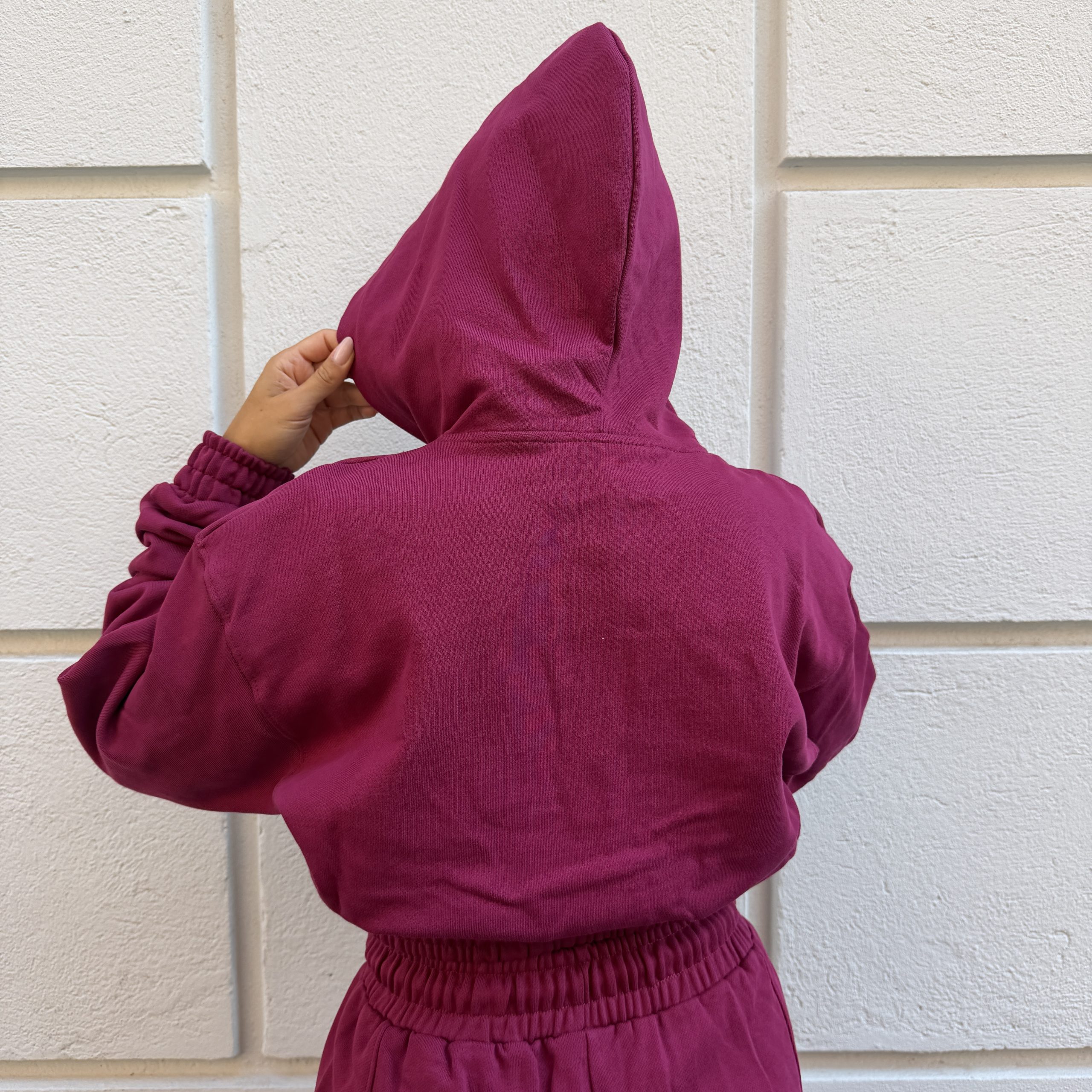 Disclaimer - Maglia donna full zip oversize in felpa - 26IDS55962 - Cherry - immagine 3