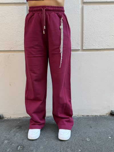 Disclaimer - Pantalone donna oversize in felpa - 26IDS55963 - Cherry