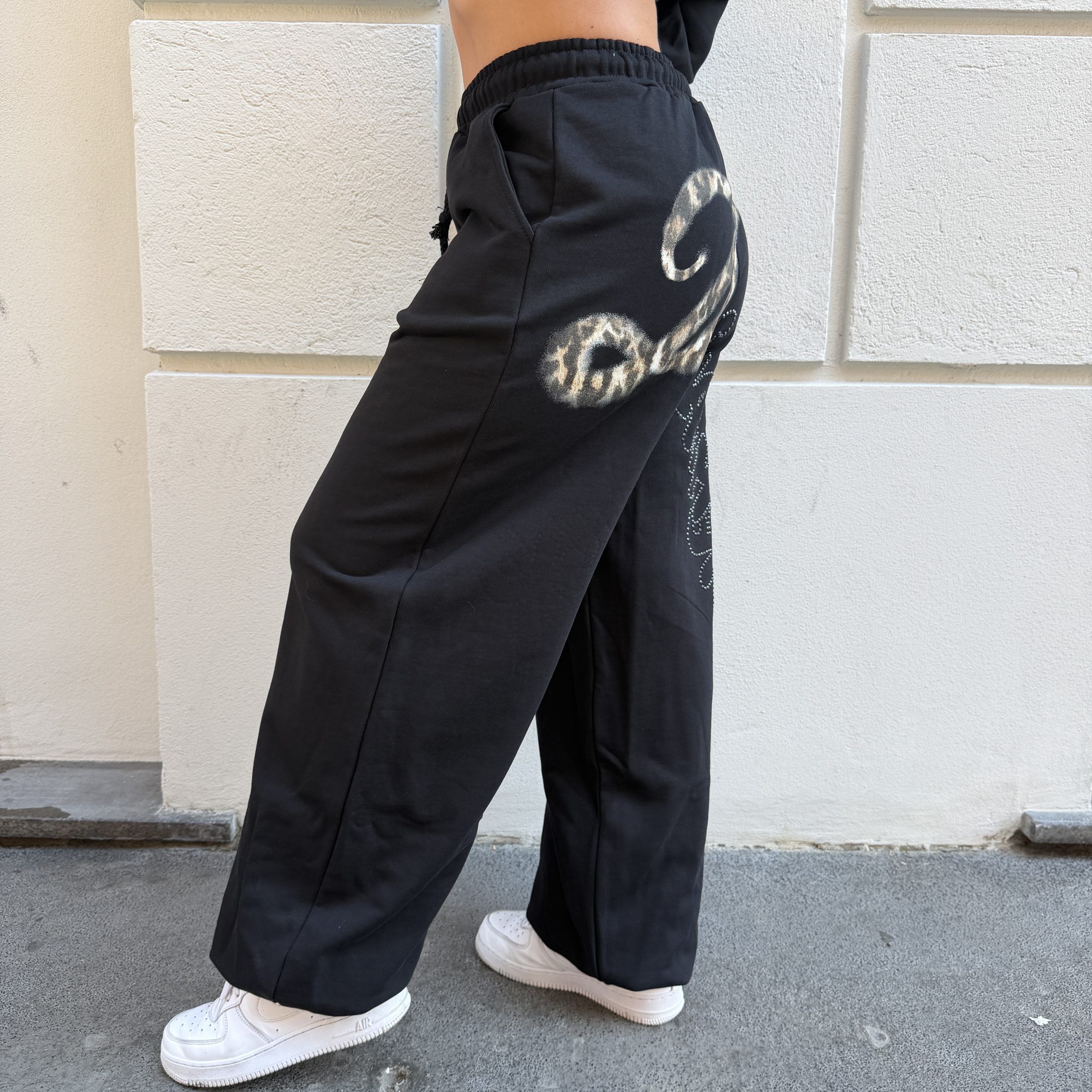 Disclaimer - Pantalone donna oversize in felpa - 26IDS55953 - Nero - immagine 3