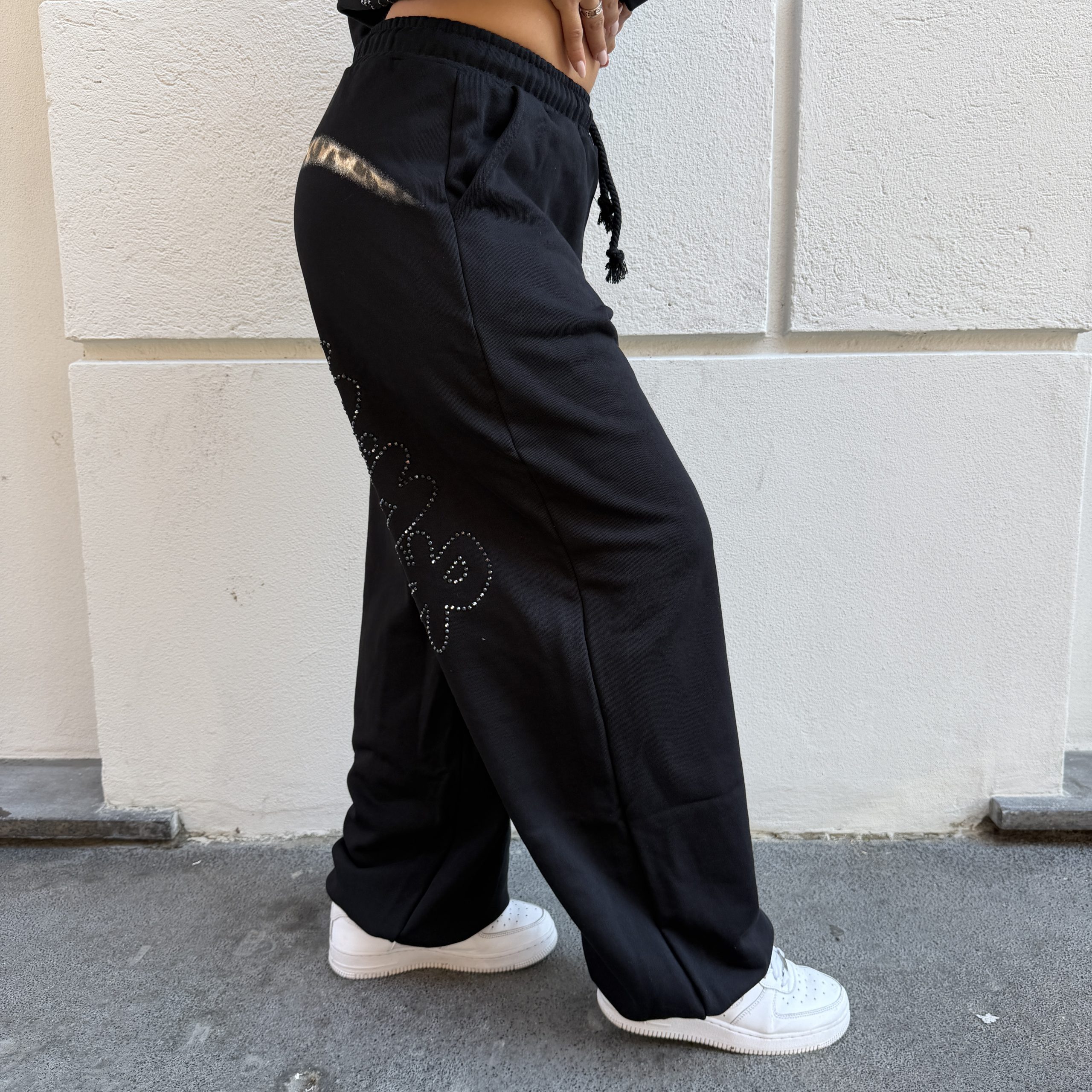 Disclaimer - Pantalone donna oversize in felpa - 26IDS55953 - Nero - immagine 4