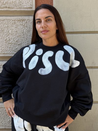 Disclaimer - Maglia donna oversize girocollo in felpa - 26IDS55866 - Nero