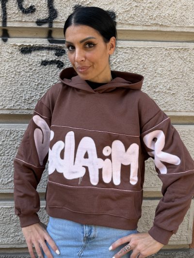 Disclaimer - Maglia donna con cappuccio in felpa - 26IDS55862 - Cioccolato