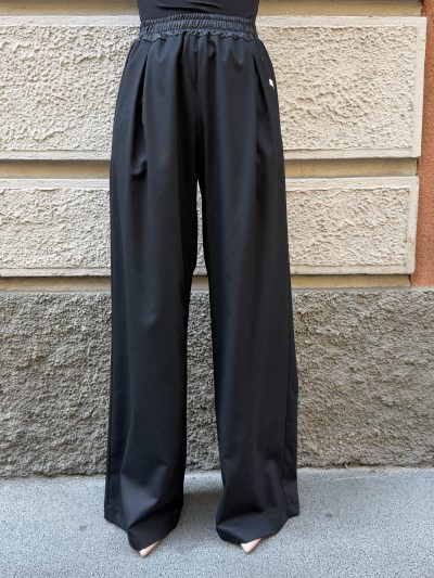 Hinnominate - Pantalone in frescolana con pinces e coulisse - HMABW03205 - Nero