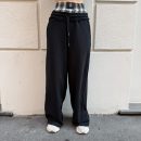 County of Milan - Pantalone donna in felpa con cinturino in flanella - 26ICM30265 - Nero
