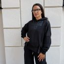 County of Milan - Maglia donna cappuccio in felpa con inserti nylon - 26ICM30254 - Nero