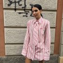 Kostumn1 - Camicia righe con cravatta e ricamo - KE2672 - Bianco/Rosso