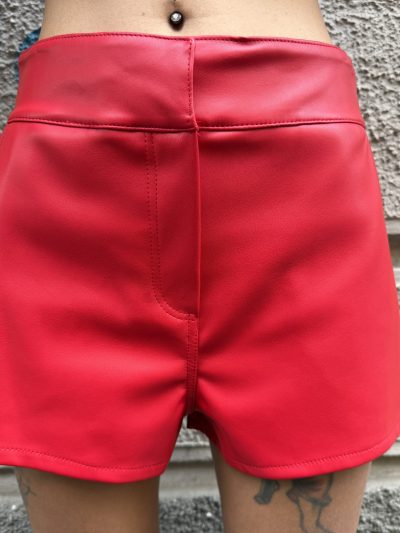 Kostumn1 - Mini shorts in ecopelle - KE2624 - Rosso
