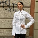 Kostumn1 - Camicia maxy con ricamo - KE2621 - Bianco