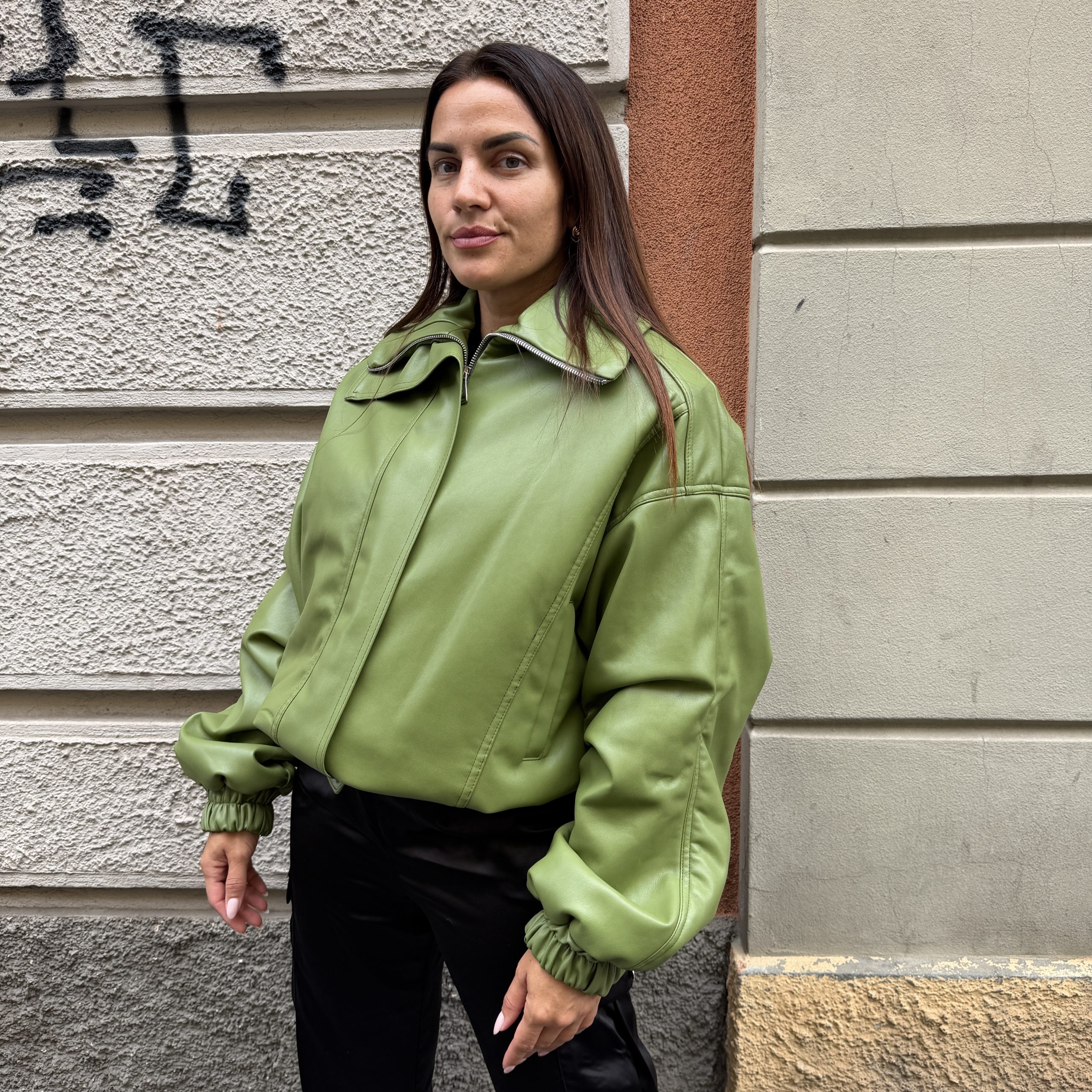 Kostumn1 - Bomber in ecopelle - KE2624 - Militare