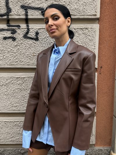 Kostumn1 - Blazer in ecopelle - KE2618 - Moro