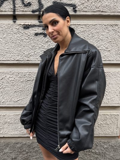 Kostumn1 - Bomber in ecopelle - KE2624 - Nero