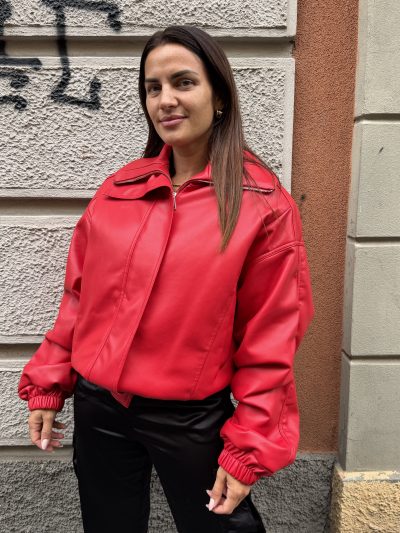 Kostumn1 - Bomber in ecopelle - KE2624 - Rosso