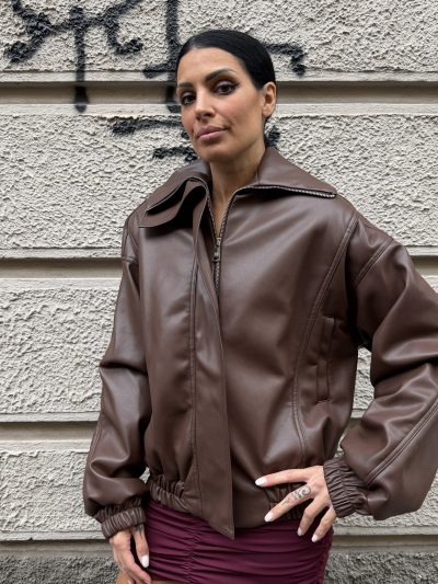Kostumn1 - Bomber in ecopelle - KE2624 - Moro