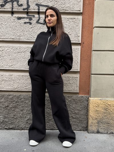 Kostumn1 - Tutone in felpa con ricamo - KE2690 - Nero