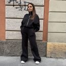 Kostumn1 - Tutone in felpa con ricamo - KE2690 - Nero