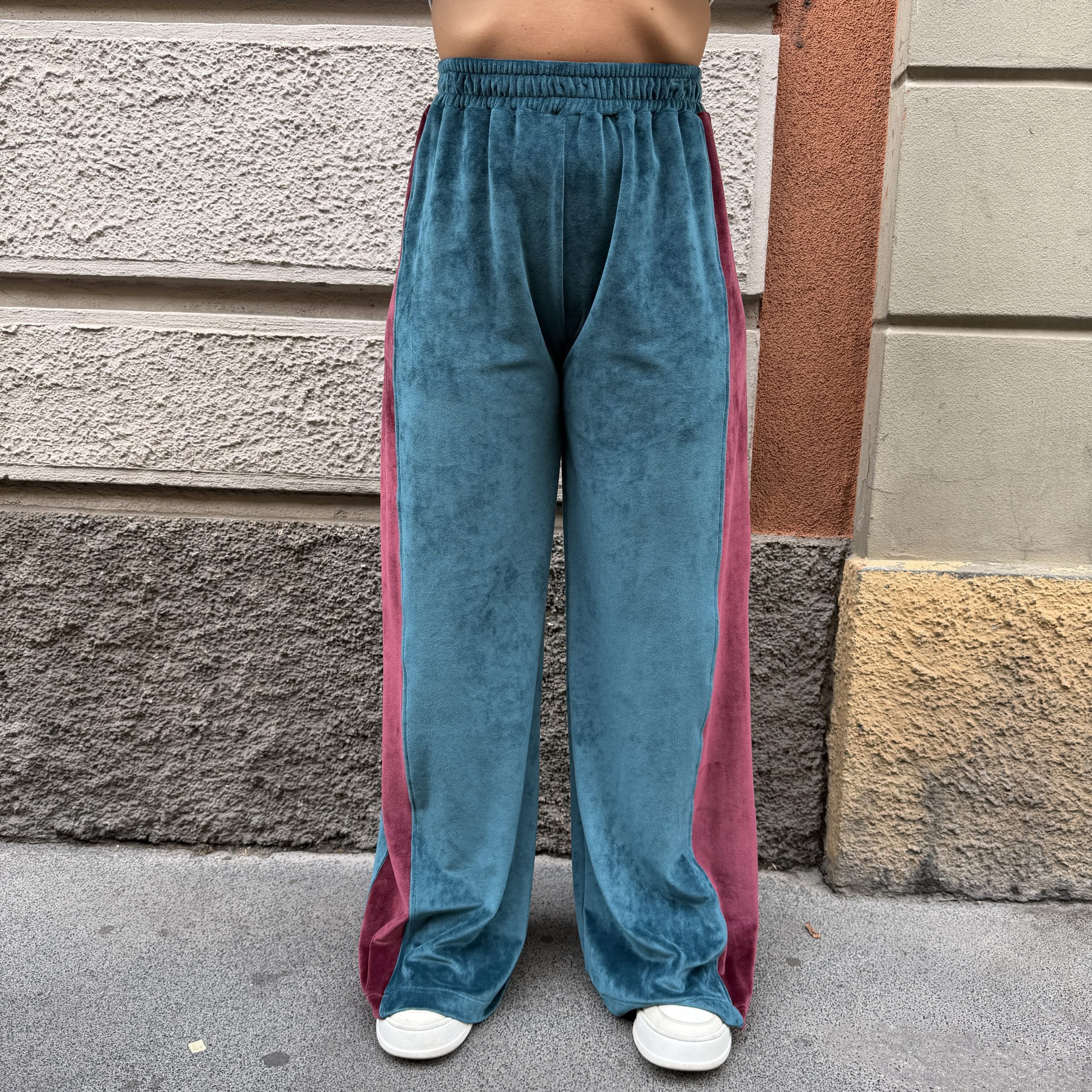 Kostumn1 - Pantalone con banda a contrasto - KE26105 - Ottanio/Bordeaux