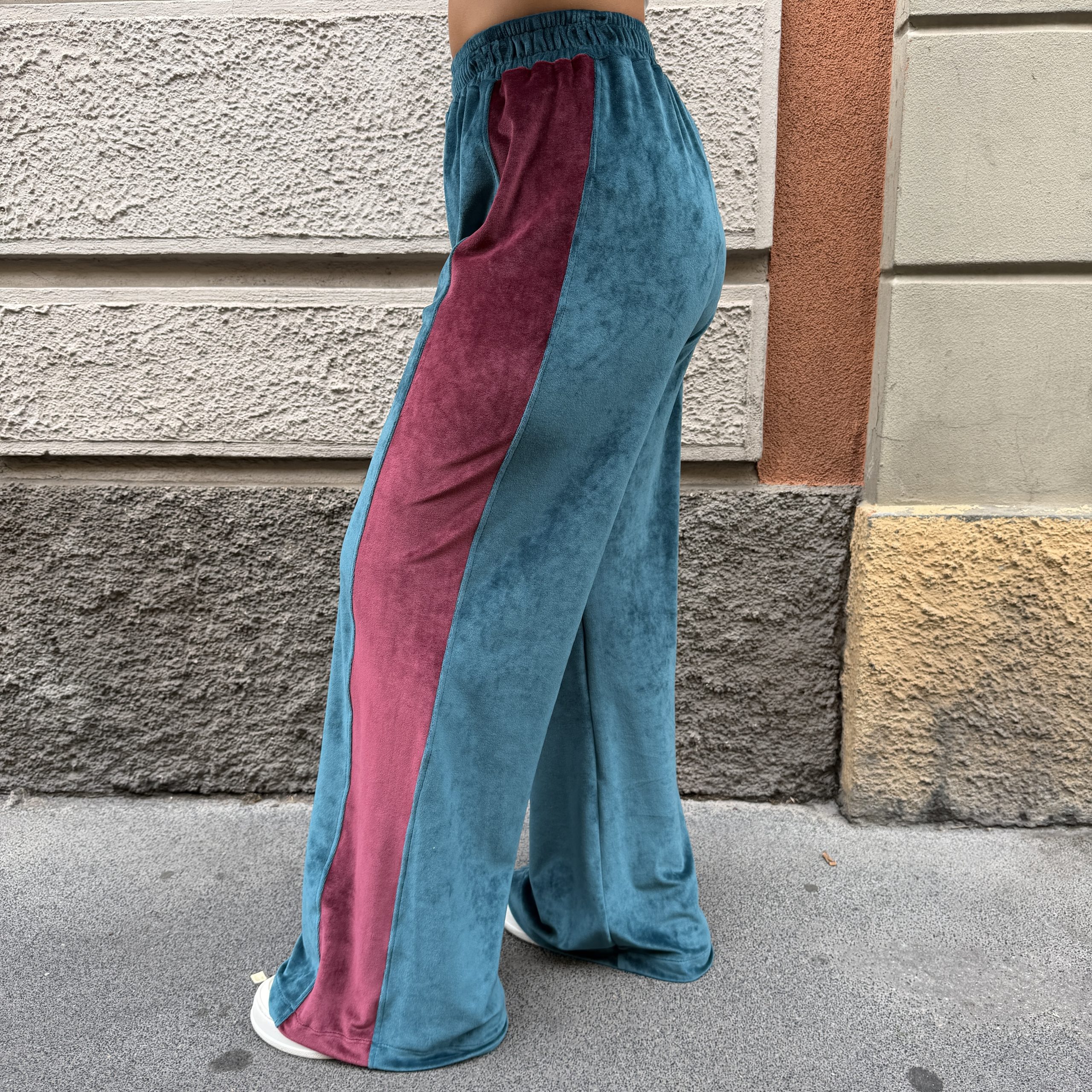 Kostumn1 - Pantalone con banda a contrasto - KE26105 - Ottanio/Bordeaux - immagine 2