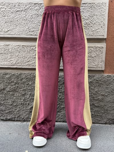 Kostumn1 - Pantalone con banda a contrasto - KE26105 - Bordeaux/Oliva
