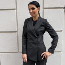 Berna - Giacca doppio petto gessata - W 264057-1 - Nero