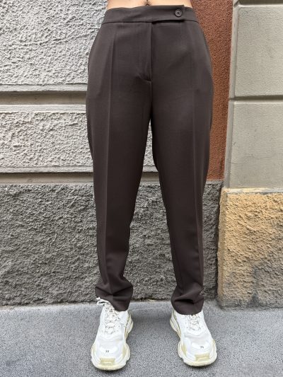 Berna - Pantalone flanella con elastico - W 264043-134 - Moro