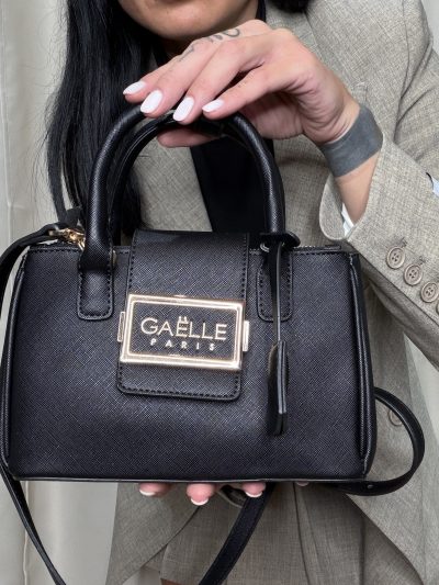 Gaelle Paris - Mini hand bag metal logo saffiano - GAACW03333 - Nero