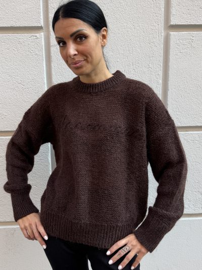 Hinnominate - Maglia girocollo in mohair - HMABW03019 - Caffè