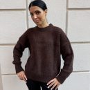 Hinnominate - Maglia girocollo in mohair - HMABW03019 - Caffè