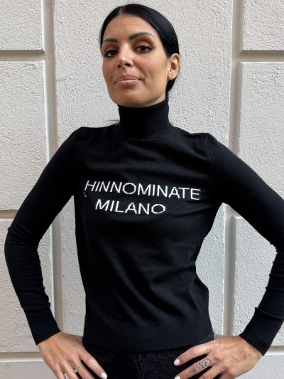 Hinnominate - Maglia dolcevita con intarsio - HMABW03026 - Nero